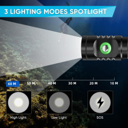 WINDFIRE Linterna de buceo | Linterna especial para buceo o esnorquel