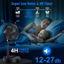 LIPETY Ventilador oscilante recargable portátil plegable