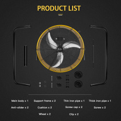 Ventilador para batería Simple Deluxe (24 pulgadas), amarillo