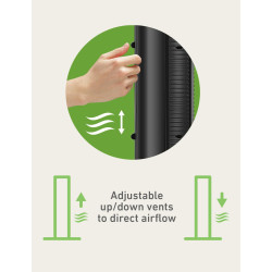 Holmes Ventilador de torre manual de 31 pulgadas