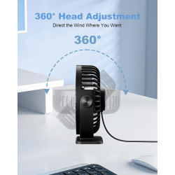 TriPole Ventilador de escritorio alimentado por USB