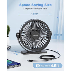 TriPole Ventilador de escritorio alimentado por USB