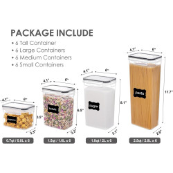 Vtopmart - Recipientes herméticos con tapa de plástico para almacenamiento de alimentos