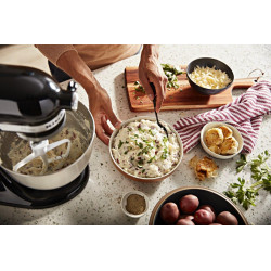 Batidora clásica de pie KitchenAid K45SSWH K45SS, 275 W, 4 1/2 qt, Negro ónice