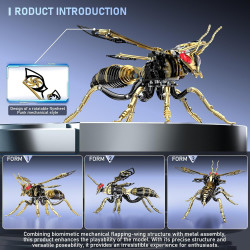 Rompecabezas de avispa metalica 3D | Rompecabezas metalico con forma de avispa