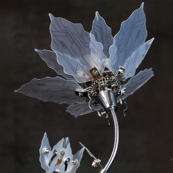 Kit de rompecabezas de flores 3D | Rompecabezas de flores metalicas con luces LED