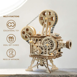 ROKR Rompecabezas 3D de madera con forma de vitascopio | Rompecabezas de vitascopio que funciona