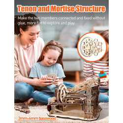 MIEBELY Rompecabezas de madera 3D para adultos | De madera con motor manual y electrico