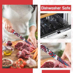 Astercook Juego de cuchillos con diseño de cachemira con tapa