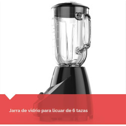 BLACK+DECKER, licuadora para encimera con jarra de vidrio para 6 tazas