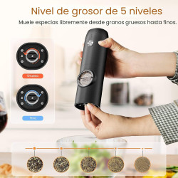 Juego de molinillo eléctrico de sal y pimienta