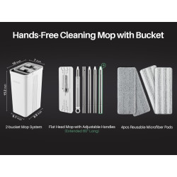 JOYMOOP Juego de trapeador y cubo con escurridor