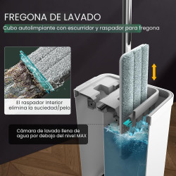 JOYMOOP Juego de trapeador y cubo con escurridor