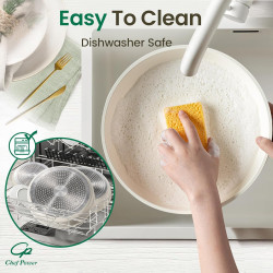 Chef Power Juego de utensilios de cocina de cerámica no tóxicos con asas desmontables