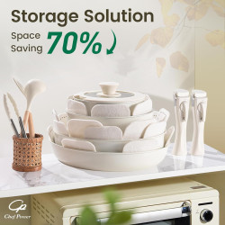 Chef Power Juego de utensilios de cocina de cerámica no tóxicos con asas desmontables