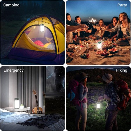 CT CAPETRONIX - Linterna LED para campamento, luces para campamento recargables con 400 lúmenes, 5 modos de luz, resistentes al