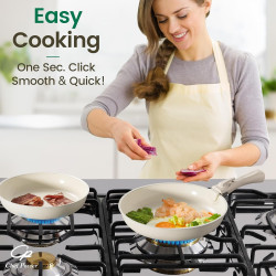 Chef Power Juego de utensilios de cocina de cerámica no tóxicos con asas desmontables