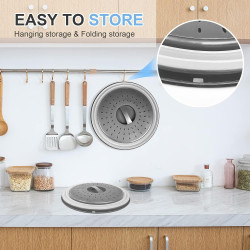 Cubierta de alimentos para microondas de 10 pulgadas y alfombrilla de silicona plegable