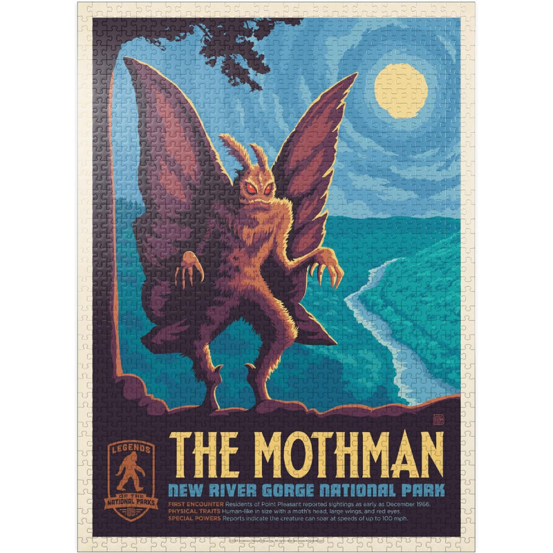 MyPuzzle Legends of The National Parks: New River Gorge's Mothman | Rompecabezas y poster de mothman