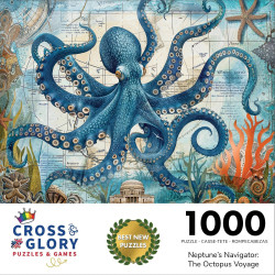 Cross & Glory - Neptune's Navigator: The Octopus Voyage Rompecabezas | Rompecabezas de 1000 piezas para adultos
