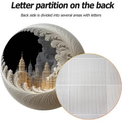 Bgraamiens Rompecabezas redondo de Ciudad Fractal Moon | Rompecabezas redondo de 1000 piezas