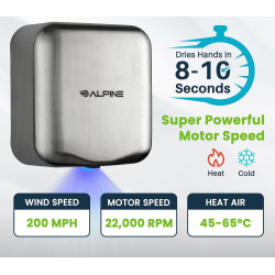 Alpine Industries Hemlock - Secador de manos automático | Secador de manos automatico para baños