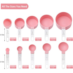 Huygens - Juego de tazas y cucharas medidoras de 10 piezas