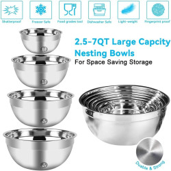 Batidora de mano eléctrica de 5 velocidades con 4 tazones de acero inoxidable