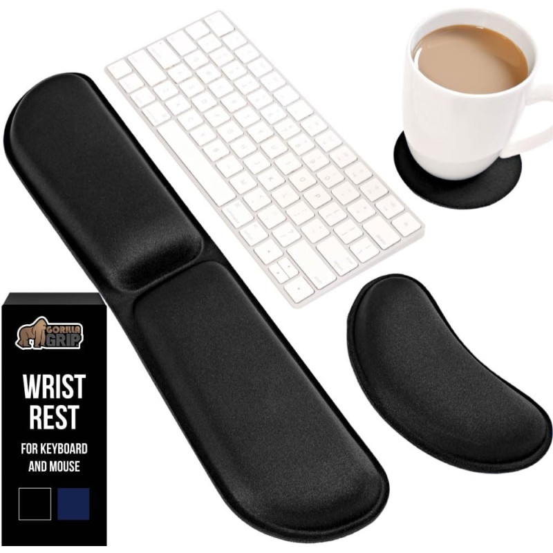 GORILLA GRIP Reposamuñecas | Reposamuñecas de escritorio con memory foam