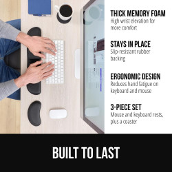 GORILLA GRIP Reposamuñecas | Reposamuñecas de escritorio con memory foam