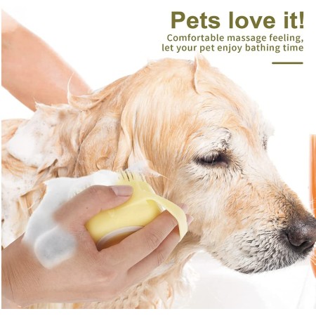 Cepillo de masaje de baño para mascotas, cachorro, perro, gato, aseo de limpieza, suave (azul)