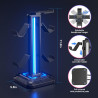 KDD Soporte para auriculares de escritorio | Soporte de auriculares para escritorios con luces RGB