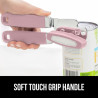 GORILLA GRIP Abrelatas manual de acero inoxidable resistente con borde liso y abrebotellas