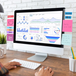 Soporte para notas adhesivas de escritorio | Accesorio de monitor para notas adhesivas