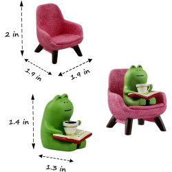 Figuras de rana en miniatura | Figura de rana para decoracion de escritorio o mesa