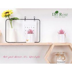 Der Rose Juego de 2 plantas suculentas artificiales para oficina | Suculentas artificiales de decoracion para oficina