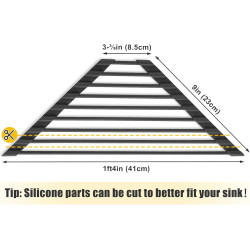 Tomorotec Escurridor de platos enrollable de triángulo | Marco de esquinas de fregadero para esponjas y demas