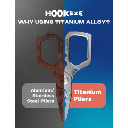 HOOK-EZE Alicates de pesca de titanio |Alicates resistentes al agua de mary echo de titanio