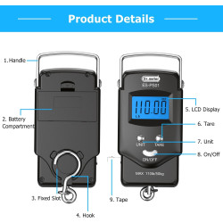 Báscula de equipaje | Bascula multiusos para pesca, equipaje etc.