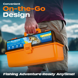 PLUSINNO Caja de aparejos grande para pesca | Caja grande almacenamiento de accesorios de pesca