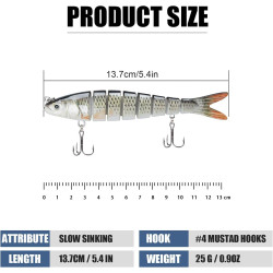 TRUSCEND - Señuelos de pesca | Señuelos realistas de hundimiento lento para pesca