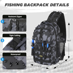 PLUSINNO Mochila de pesca  | Mochila de pesca con equipo completo