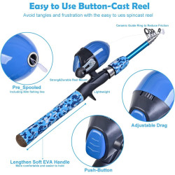 CODEK Juego de caña de pescar para niños | Juego de cañas de pesca ideales para niños