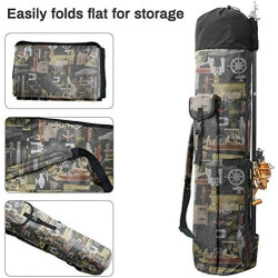 Allnice Bolsa organizadora de lona duradera para caña de pescar y carrete