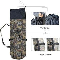 Allnice Bolsa organizadora de lona duradera para caña de pescar y carrete