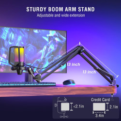 FIFINE Micrófono USB para PC para juegos | Compatible con PC y consolas PS4/PS5