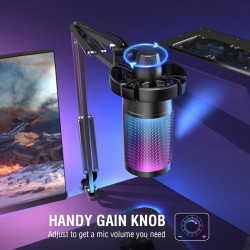 FIFINE Micrófono USB para PC para juegos | Compatible con PC y consolas PS4/PS5