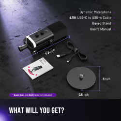 FIFINE Micrófono dinámico | Con cables dinamicos  XLR/USB