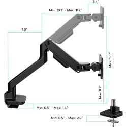 ARES WING Brazo de monitor | Uultraancho para pantalla curvada de alta resistencia