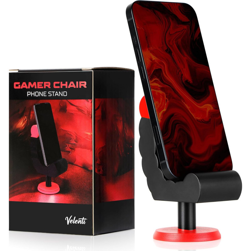 VELENTI Soporte para teléfono | Soporte de telefono para escritorio con forma de silla gamer